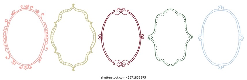 Elegant Floral Frames Vector Set, Decorative Borders and Frames for Invitations and Design