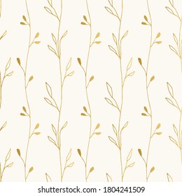 Elegant floral golden pattern. Vector illustration.