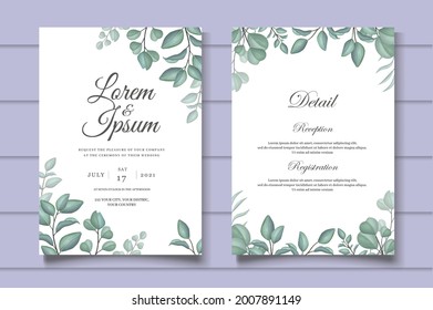 Elegant Floral and Greenery Wedding Card Set