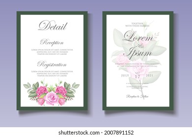 Elegant Floral and Greenery Wedding Card Set