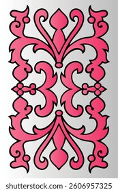  Elegant Floral Heart Ornament with Vintage Floral Pattern