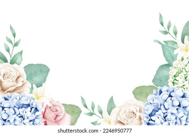 Elegant Floral Hydrangea Watercolor Background