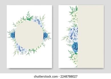 Elegant Floral Hydrangea Wedding Invitation Card Template