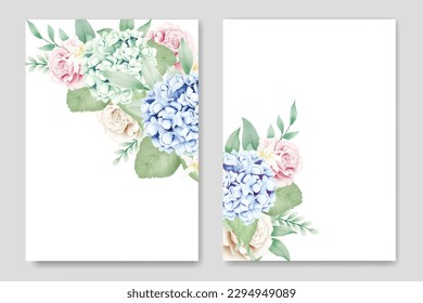 Elegant floral hydrangea wedding invitation card
