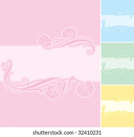 Elegant floral label background. Editable and scalable vector illustration. Suitable for wedding invitations, greeting cards, baby-birth announcements, etc.