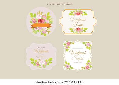 elegant floral label in vintage style illustration
