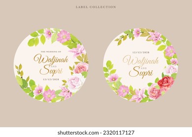 elegant floral label in vintage style illustration