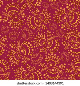 Elegant floral lace repeat pattern with dots leaves, with a touch of vintage. Great for wallpaper, wrapping paper, book cover, background.