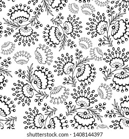 Elegant floral lace repeat pattern with dots leaves, with a touch of vintage. Great for wallpaper, wrapping paper, book cover, background.