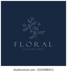 Elegant floral and leaf frame. Delicate botanical vector illustration for labels, spas, corporate identity, and wedding invitations