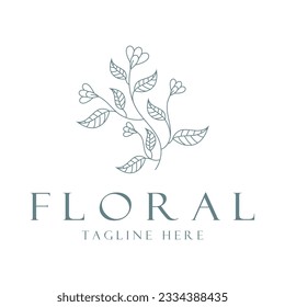 Elegant floral and leaf frame. Delicate botanical vector illustration for labels, spas, corporate identity, and wedding invitations