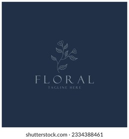 Elegant floral and leaf frame. Delicate botanical vector illustration for labels, spas, corporate identity, and wedding invitations