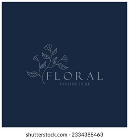 Elegant floral and leaf frame. Delicate botanical vector illustration for labels, spas, corporate identity, and wedding invitations