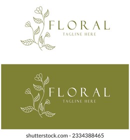Eleganter Blumenrahmen und Blattrahmen. Delikate botanische Vektorgrafik für Etiketten, Spas, Unternehmensidentität und Hochzeitseinladungen