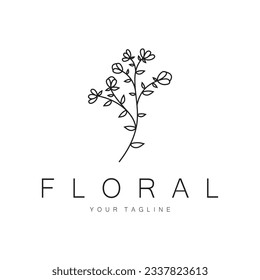 Elegant floral and leaf frame. Delicate botanical vector illustration for labels, spas, corporate identity, and wedding invitations