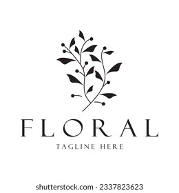 Elegant floral and leaf frame. Delicate botanical vector illustration for labels, spas, corporate identity, and wedding invitations