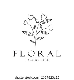 Elegante marco floral y de hoja. Delicada ilustración botánica vectorial para etiquetas, spas, identidad corporativa e invitaciones de boda