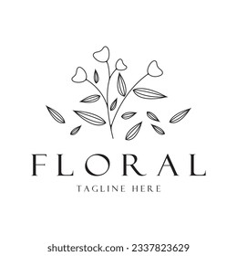 Elegante marco floral y de hoja. Delicada ilustración botánica vectorial para etiquetas, spas, identidad corporativa e invitaciones de boda