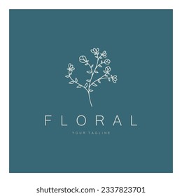 Elegante marco floral y de hoja. Delicada ilustración botánica vectorial para etiquetas, spas, identidad corporativa e invitaciones de boda