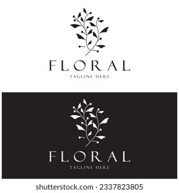Elegant floral and leaf frame. Delicate botanical vector illustration for labels, spas, corporate identity, and wedding invitations