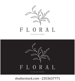 Elegante marco floral y de hoja. Delicada ilustración botánica vectorial para etiquetas, spas, identidad corporativa e invitaciones de boda