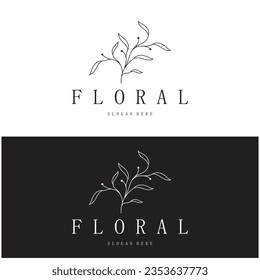 Eleganter Blumenrahmen und Blattrahmen. Delikate botanische Vektorgrafik für Etiketten, Spas, Unternehmensidentität und Hochzeitseinladungen