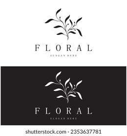 Elegant floral and leaf frame. Delicate botanical vector illustration for labels, spas, corporate identity, and wedding invitations