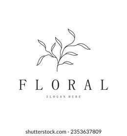 Elegant floral and leaf frame. Delicate botanical vector illustration for labels, spas, corporate identity, and wedding invitations