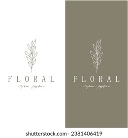 Elegant floral and leaf frame. Delicate botanical vector illustration for labels, spas, corporate identity, and wedding invitations