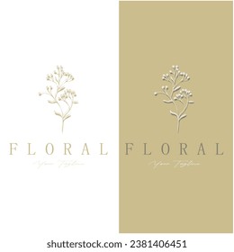 Elegant floral and leaf frame. Delicate botanical vector illustration for labels, spas, corporate identity, and wedding invitations