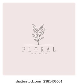 Elegant floral and leaf frame. Delicate botanical vector illustration for labels, spas, corporate identity, and wedding invitations