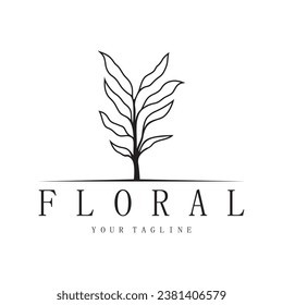 Elegant floral and leaf frame. Delicate botanical vector illustration for labels, spas, corporate identity, and wedding invitations