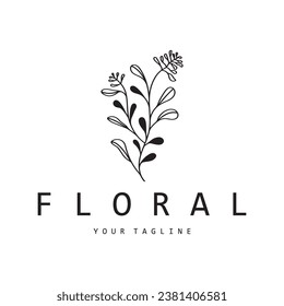 Elegant floral and leaf frame. Delicate botanical vector illustration for labels, spas, corporate identity, and wedding invitations