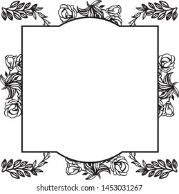 Elegant floral and leaves, decorative design element. Vector
