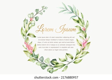 elegant floral and leaves wreath design