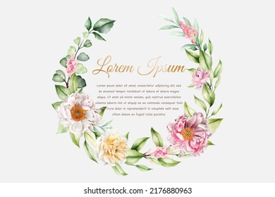 elegant floral and leaves wreath design