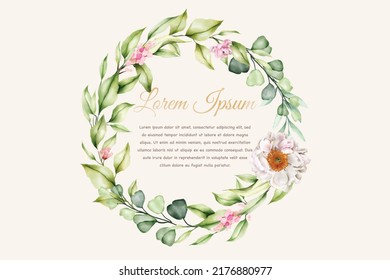 elegant floral and leaves wreath design
