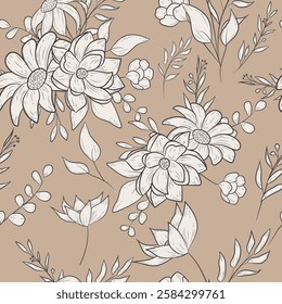 Elegant Floral Line Art Pattern