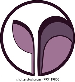 Elegant floral logo. Abstract vector, graphic sign.