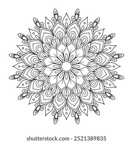 "Elegant Floral Mandala Design - Black and White"