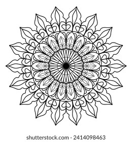 Elegant floral mandala design with a lot of lacy details. Vector illustration. 