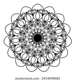 Elegant floral mandala design with a lot of lacy details. Vector illustration. 