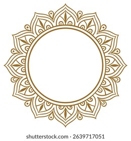 Elegant floral mandala frame with intricate ornate design suitable for invitations and decorative backgrounds