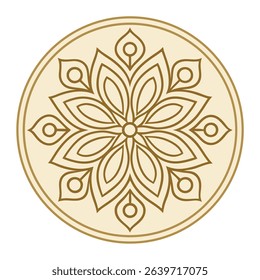 Elegant floral mandala vector illustration featuring a detailed geometric pattern within a circular frame suitable for design projects