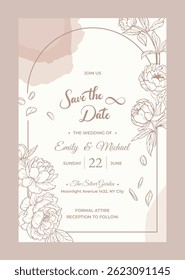 Elegant Floral Marriage Save The Date Invitation