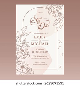 Elegant Floral Marriage Save The Date Invitation