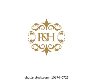 Elegant floral monogram design template for one or two letters . Wedding monogram. Calligraphic elegant ornament.
