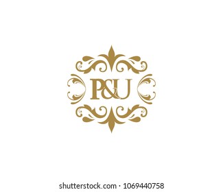 Elegant floral monogram design template for one or two letters . Wedding monogram. Calligraphic elegant ornament.
