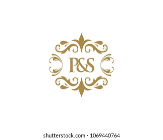 Elegant floral monogram design template for one or two letters . Wedding monogram. Calligraphic elegant ornament.

