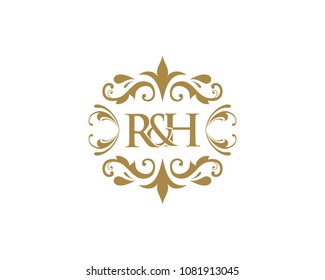 Elegant floral monogram design template for one or two letters . Wedding monogram. Calligraphic elegant ornament.